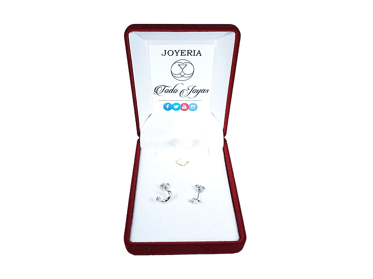 Aros de Luna y Estrella Plateado 2