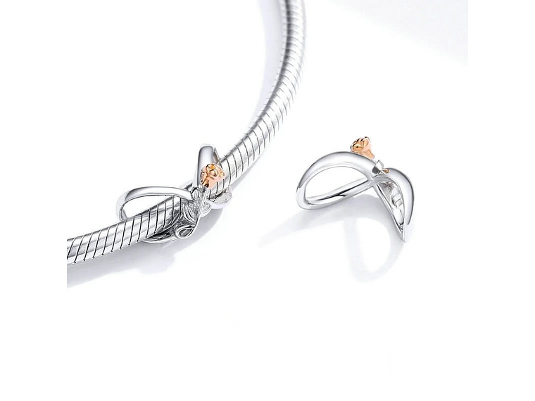 Charm Dije Plata 925 Infinito con Rosa 3