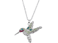 Collar Colgante Colibri con Circones Plateado - Miniatura 1