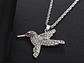 Collar Colgante Colibri con Circones Plateado - Miniatura 3