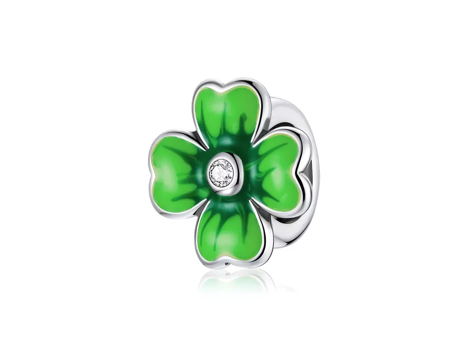 Charm Dije Plata 925 Trebol Verde 688 1
