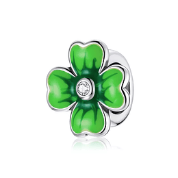 Charm Dije Plata 925 Trebol Verde 688