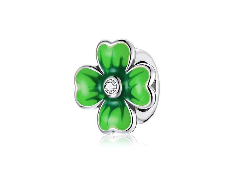 Charm Dije Plata 925 Trebol Verde 688 1