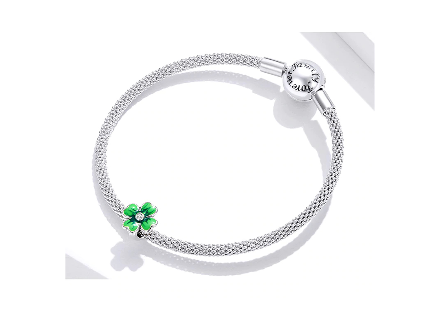 Charm Dije Plata 925 Trebol Verde 688 2