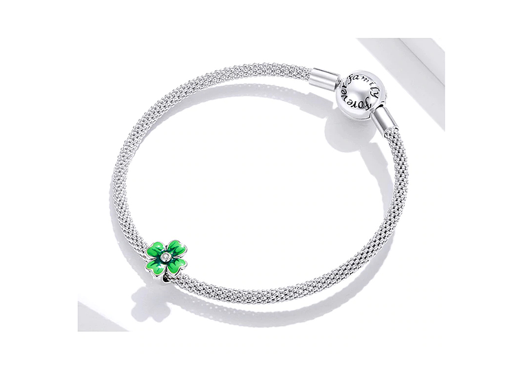 Charm Dije Plata 925 Trebol Verde 688 2