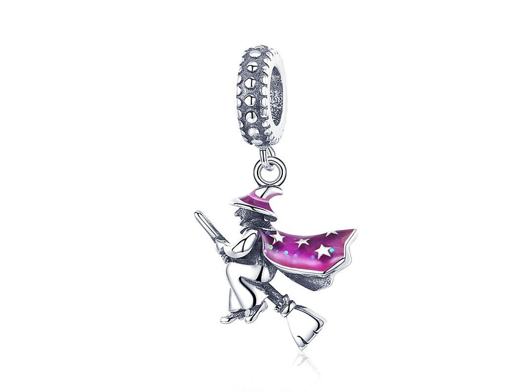 Charm Dije Plata 925 Bruja Voladora 1
