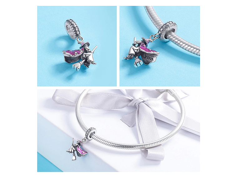 Charm Dije Plata 925 Bruja Voladora 2