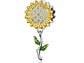 Charm Dije Plata 925 Flor Girasol - Miniatura 1