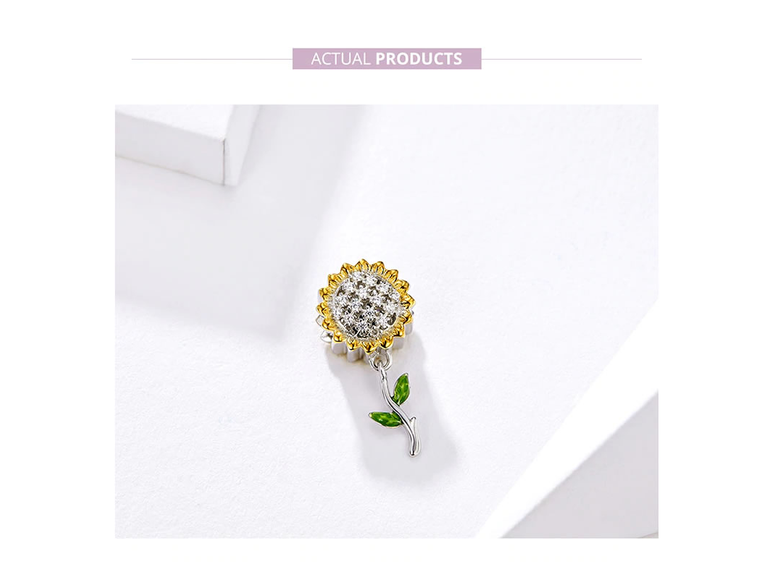 Charm Dije Plata 925 Flor Girasol 5