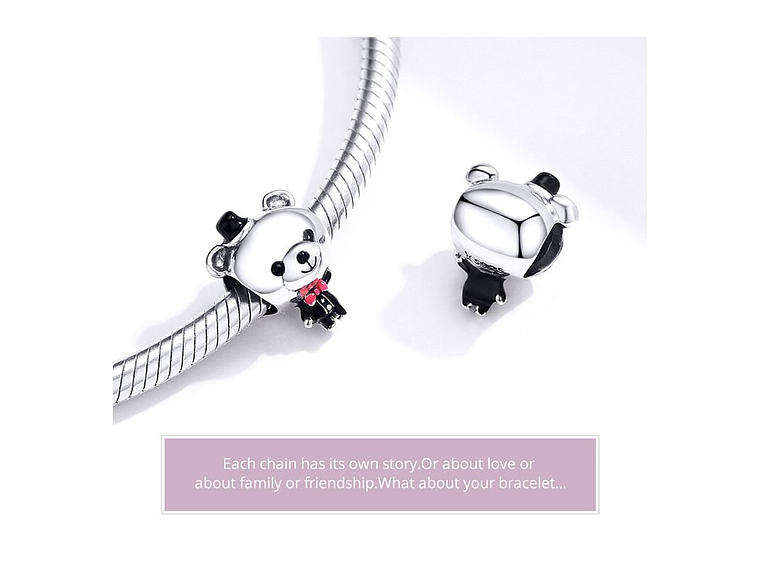 Charm Dije Plata 925 Oso Elegante 3