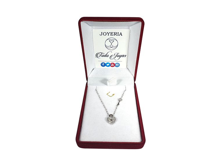 Collar Plata 925 Corazon y Llave 2