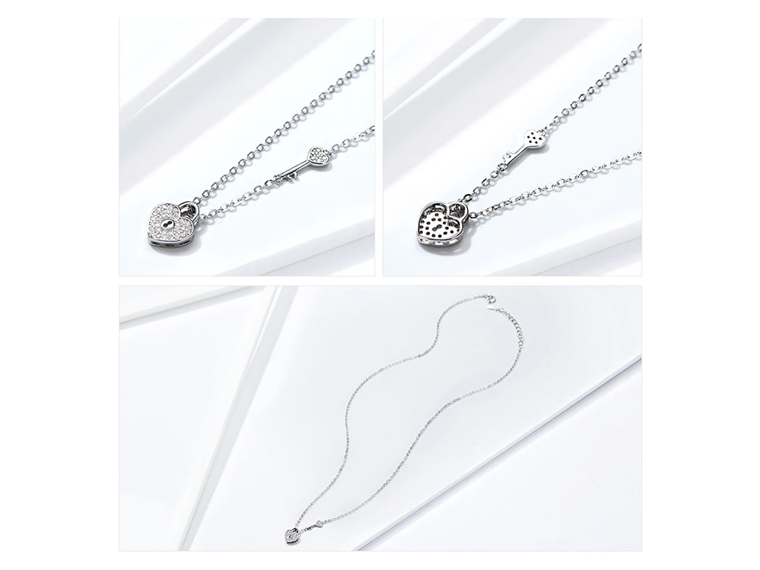 Collar Plata 925 Corazon y Llave 3