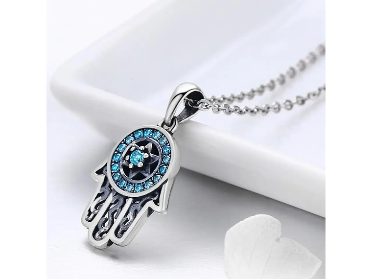 Collar Plata 925 Hamsa Mano de Fatima 3