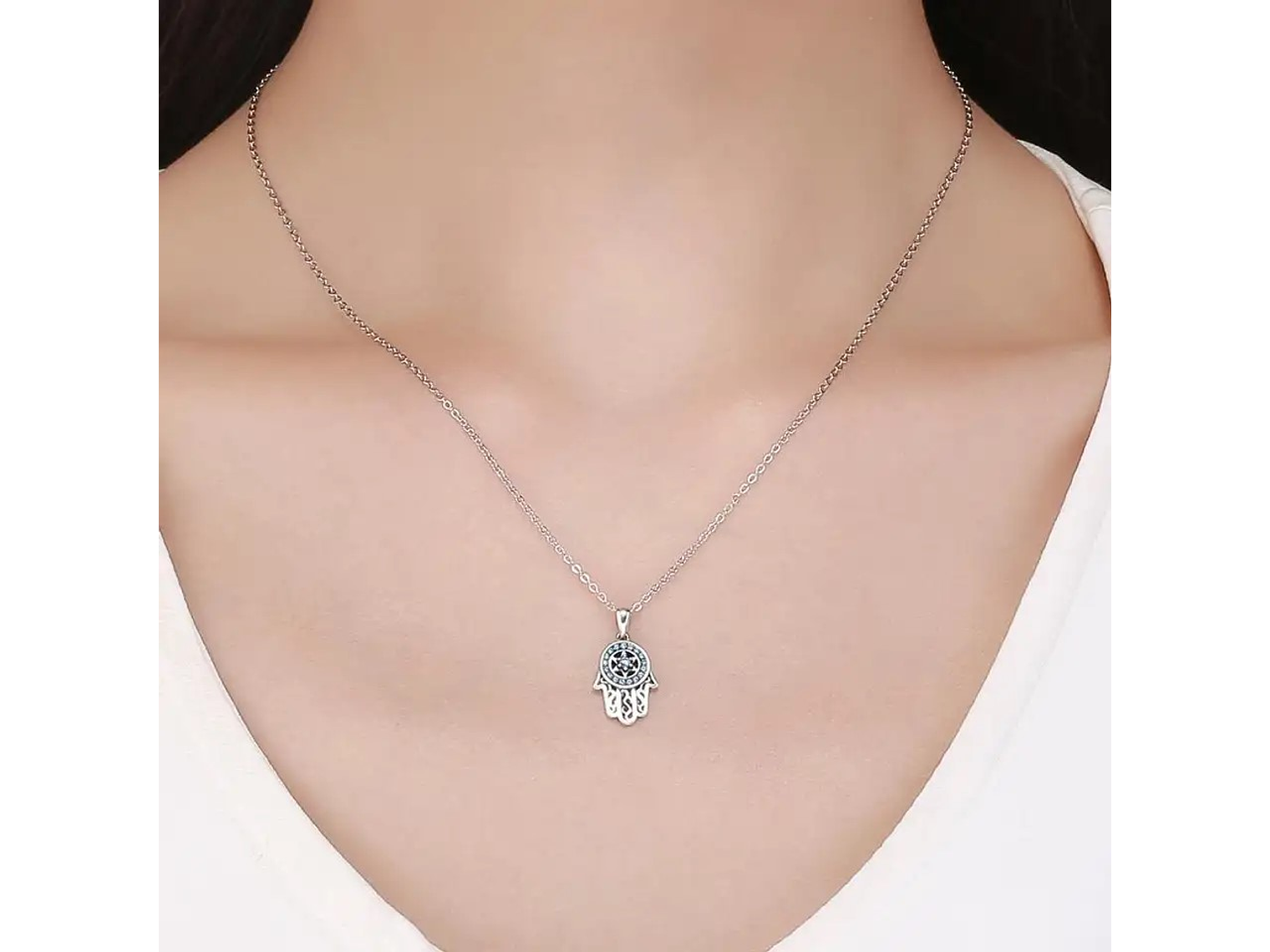 Collar Plata 925 Hamsa Mano de Fatima 6