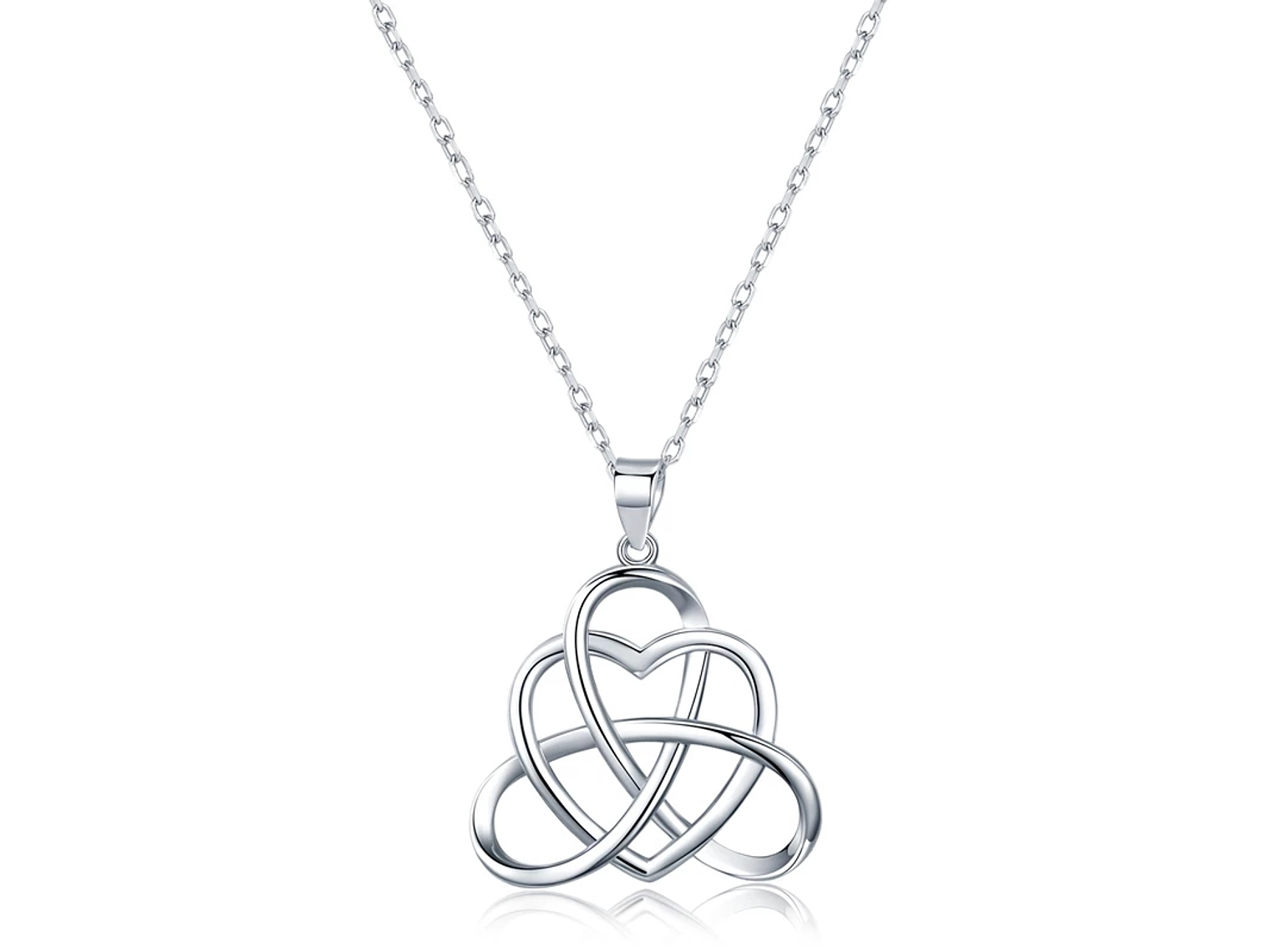 Collar Corazon Nudo Celta Plateado 1