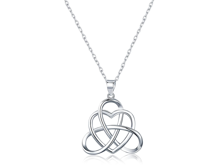 Collar Corazon Nudo Celta Plateado 1