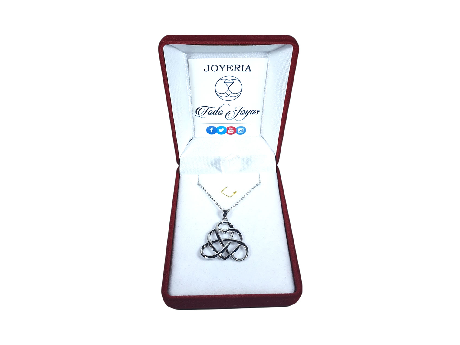 Collar Corazon Nudo Celta Plateado 2