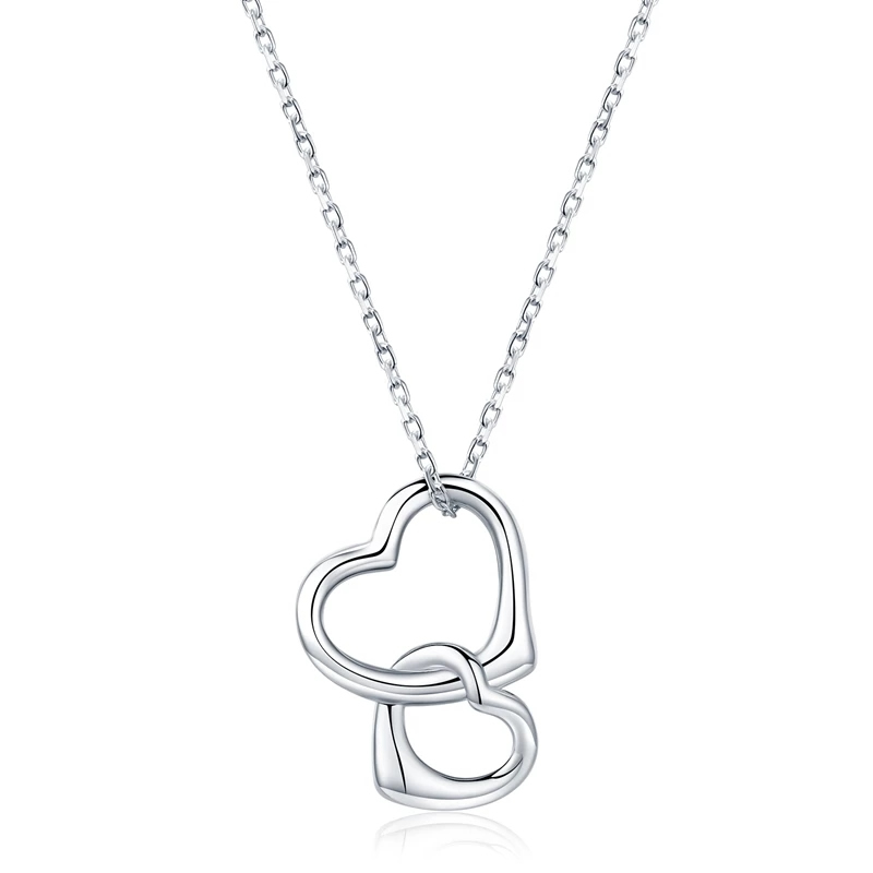 Collar Corazon Entrelazado Plateado