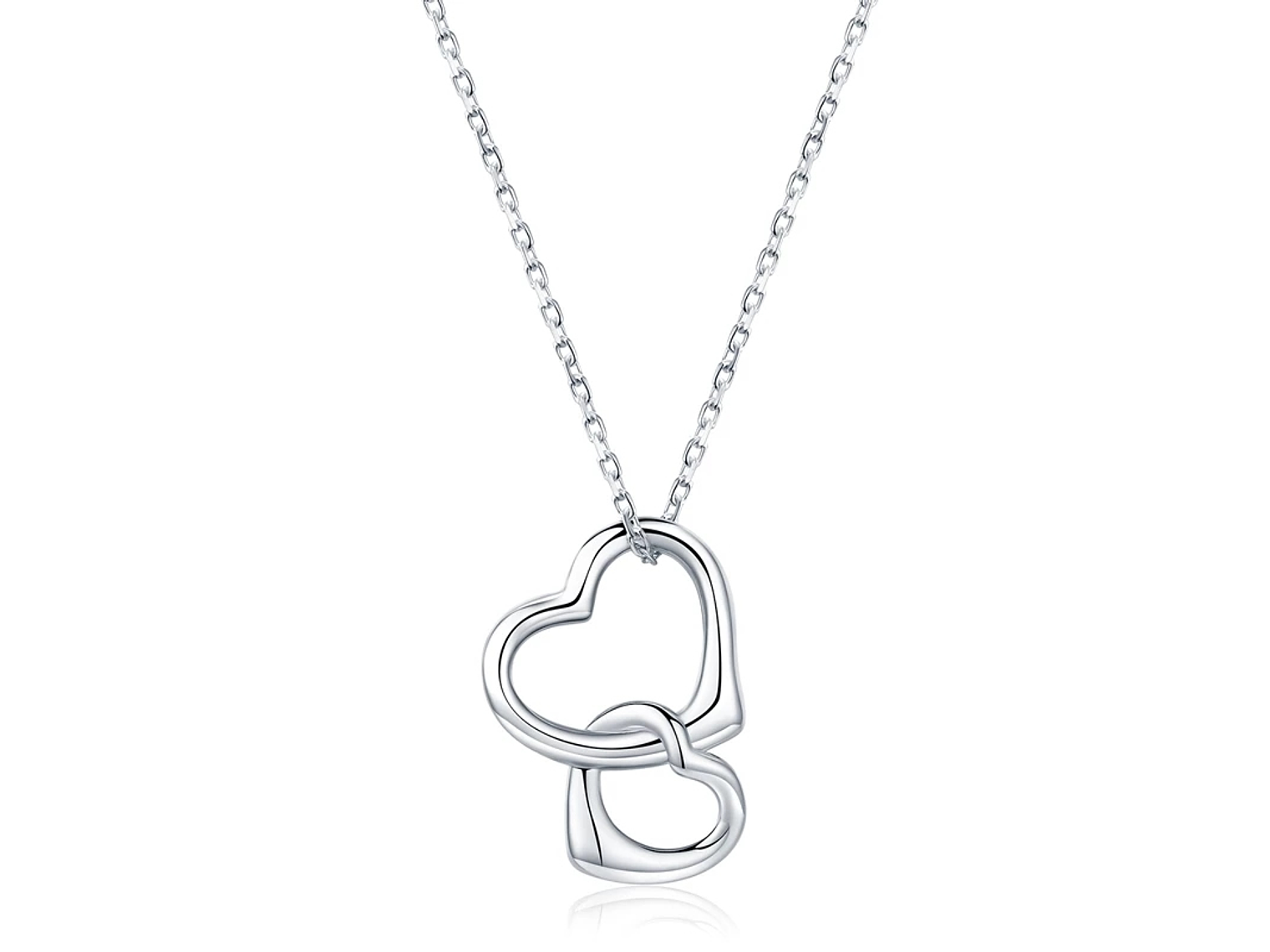 Collar Corazon Entrelazado Plateado 1