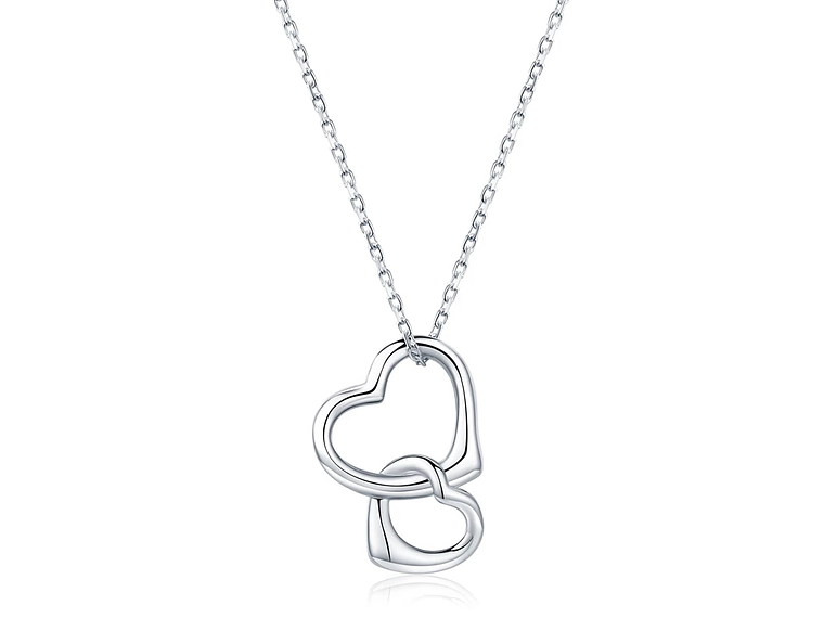 Collar Corazon Entrelazado Plateado 1