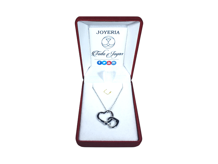 Collar Corazon Entrelazado Plateado 2