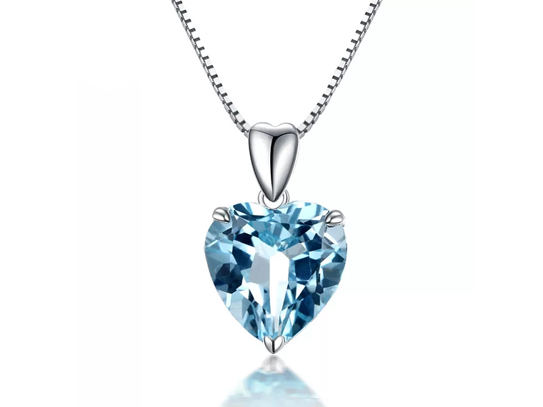 Collar Corazon Cristal Celeste 1