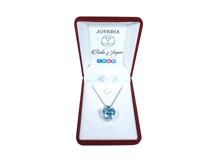 Collar Corazon Cristal Celeste 2