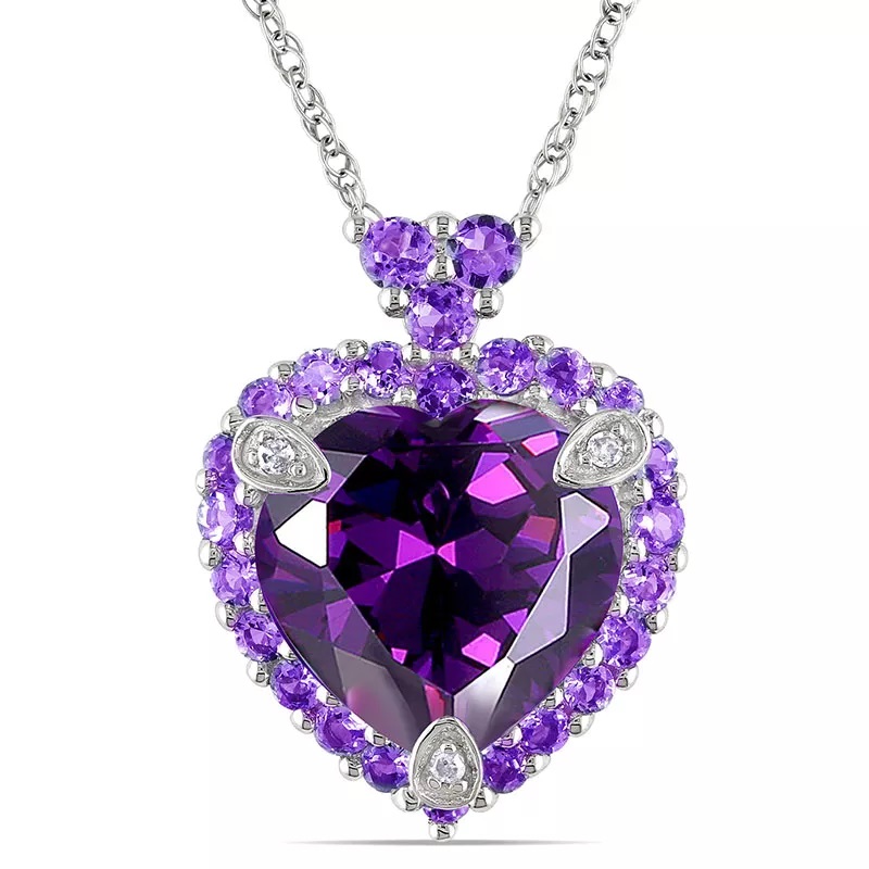 Collar Corazon Cristal Morado