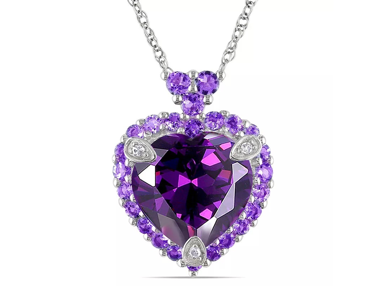 Collar Corazon Cristal Morado 1