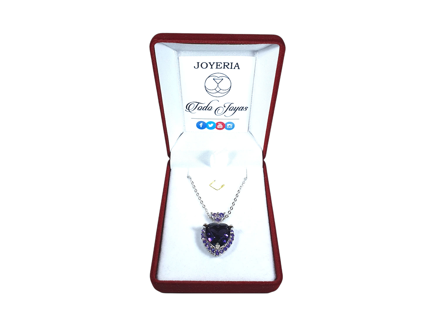 Collar Corazon Cristal Morado 2