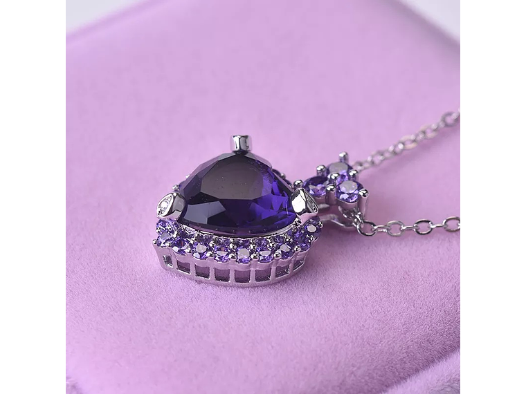 Collar Corazon Cristal Morado 3