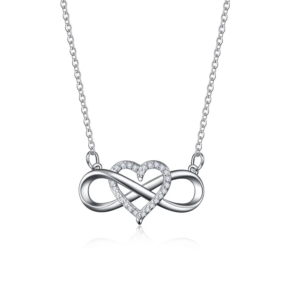 Relicario Collar Infinito Plateado