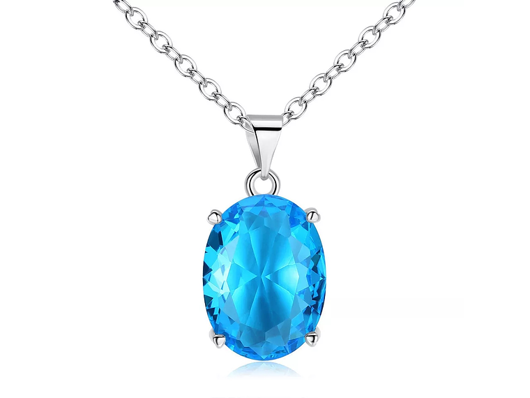 Collar Cristal Ovalo Azul 1