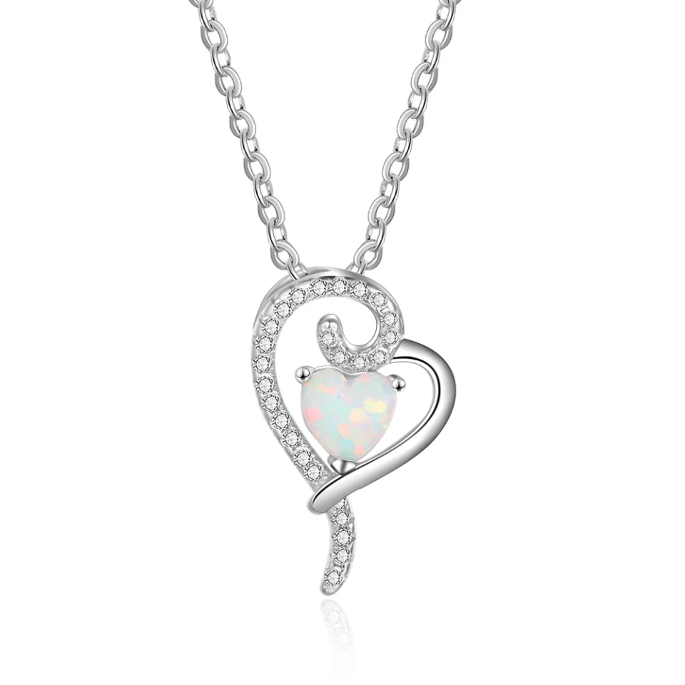 Collar Corazon Opal Circones
