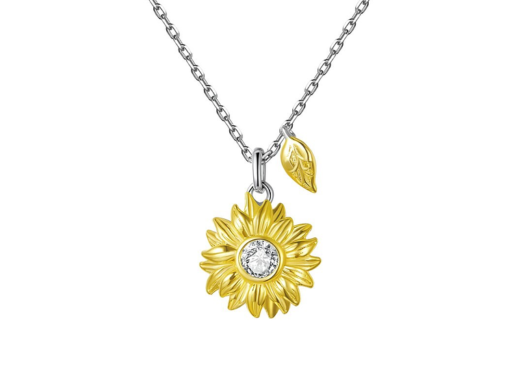 Collar Plata 925 Girasol Amarillo 1