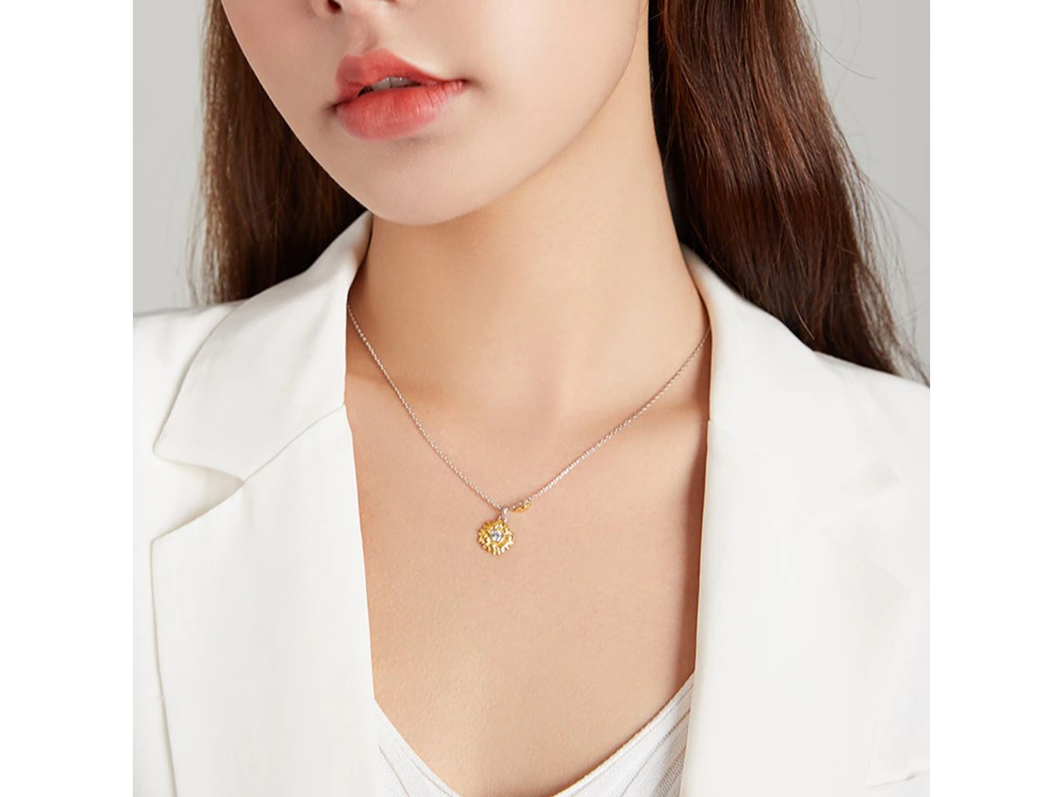 Collar Plata 925 Girasol Amarillo 3