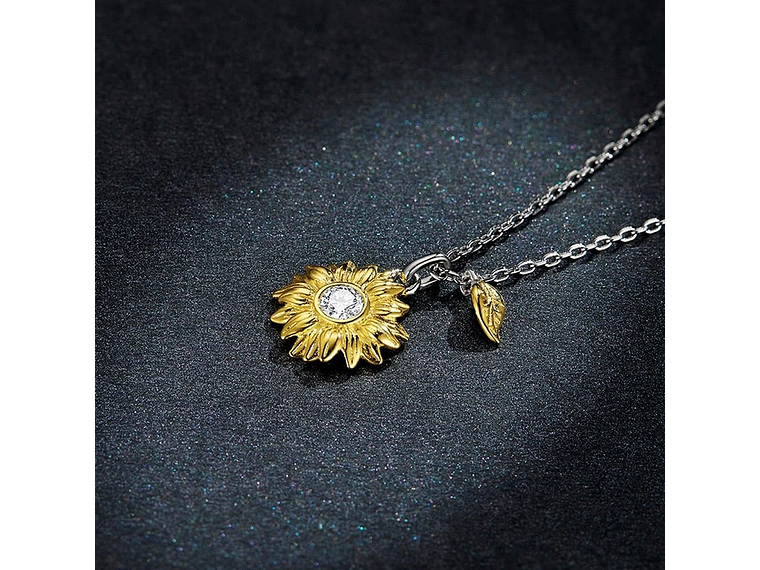 Collar Plata 925 Girasol Amarillo 4