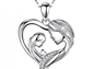 Collar Plata 925 Corazon Mama Hijo Plateado - Miniatura 1