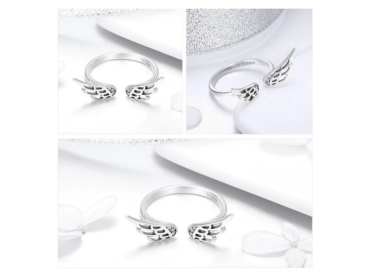 Anillo Plata 925 Alas de Angel 3