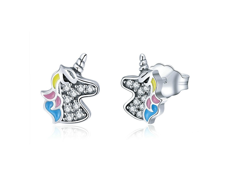 Aros Plata 925 Unicornio Multicolor 1