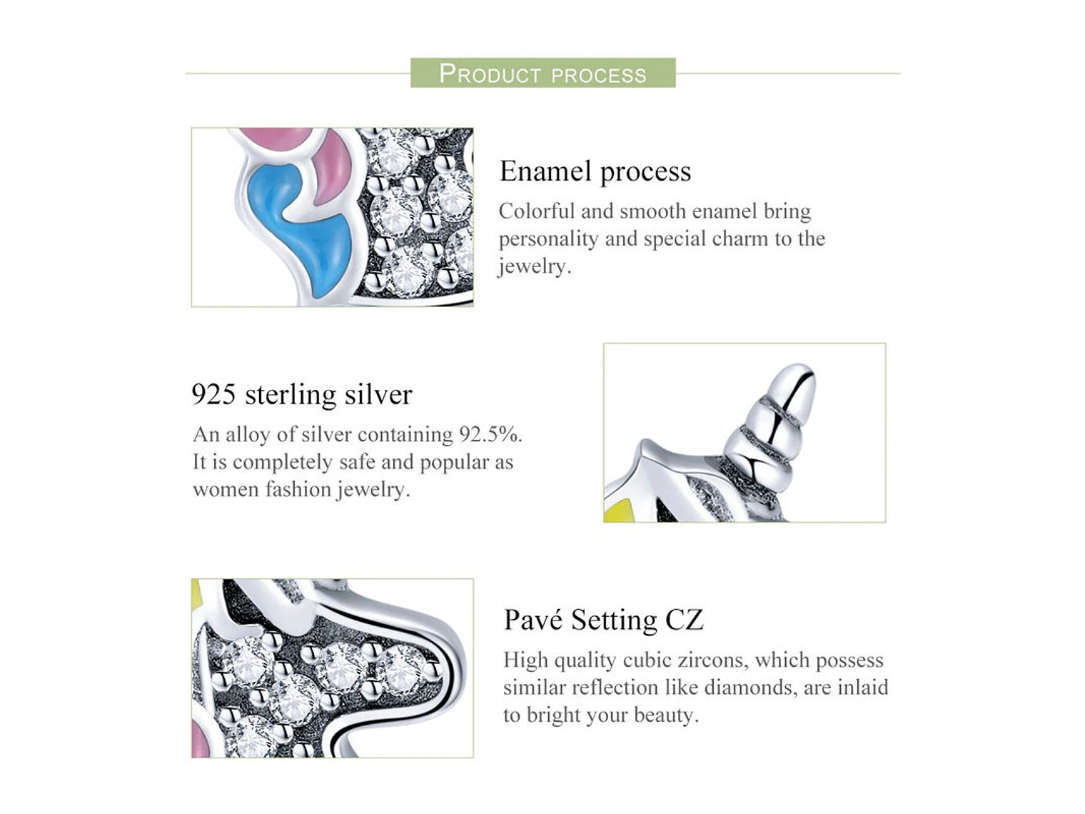 Aros Plata 925 Unicornio Multicolor 5