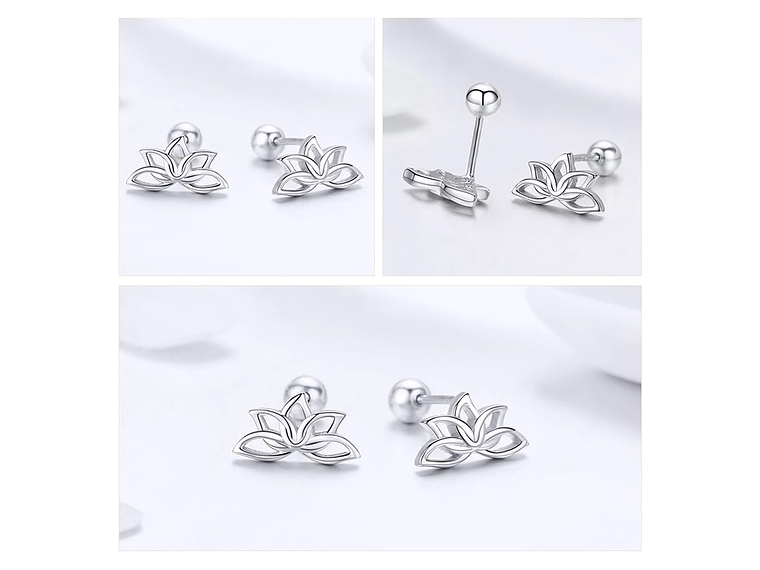 Aros Plata 925 Flor de Loto 3