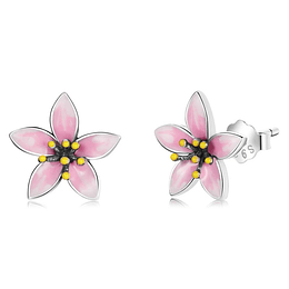 Aros Plata 925 Flor de Cerezo