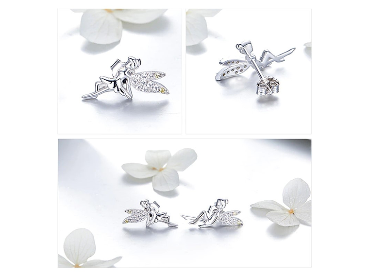 Aros Plata 925 Hadas Plateadas 3