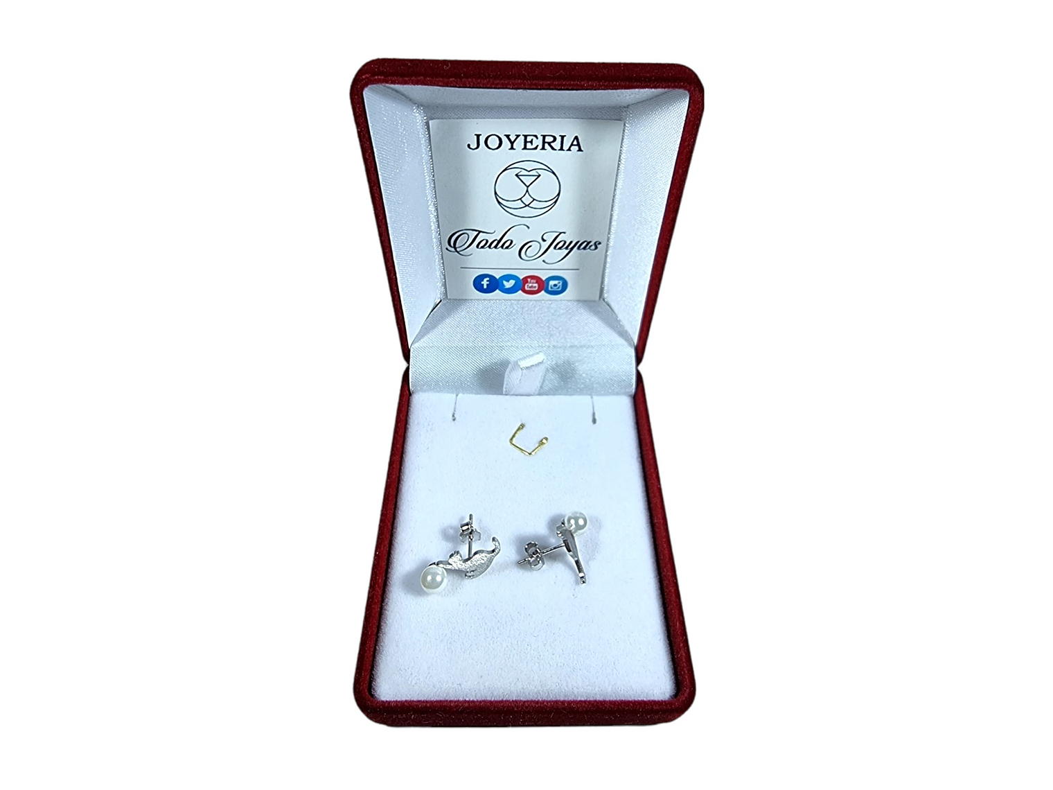 Aros Plata 925 Gatitos Perla 2