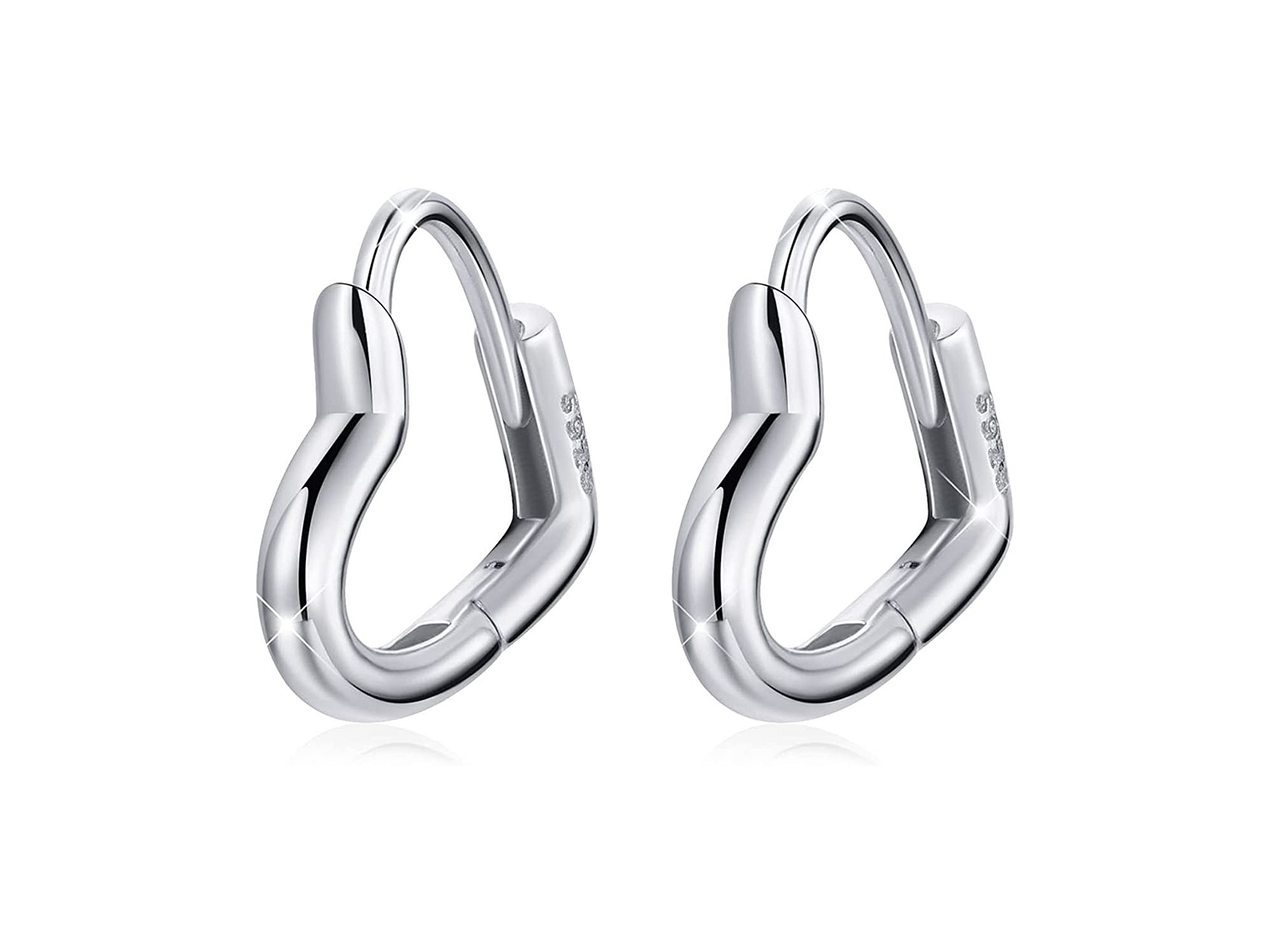 Aros Plata 925 Argollas Corazon 1