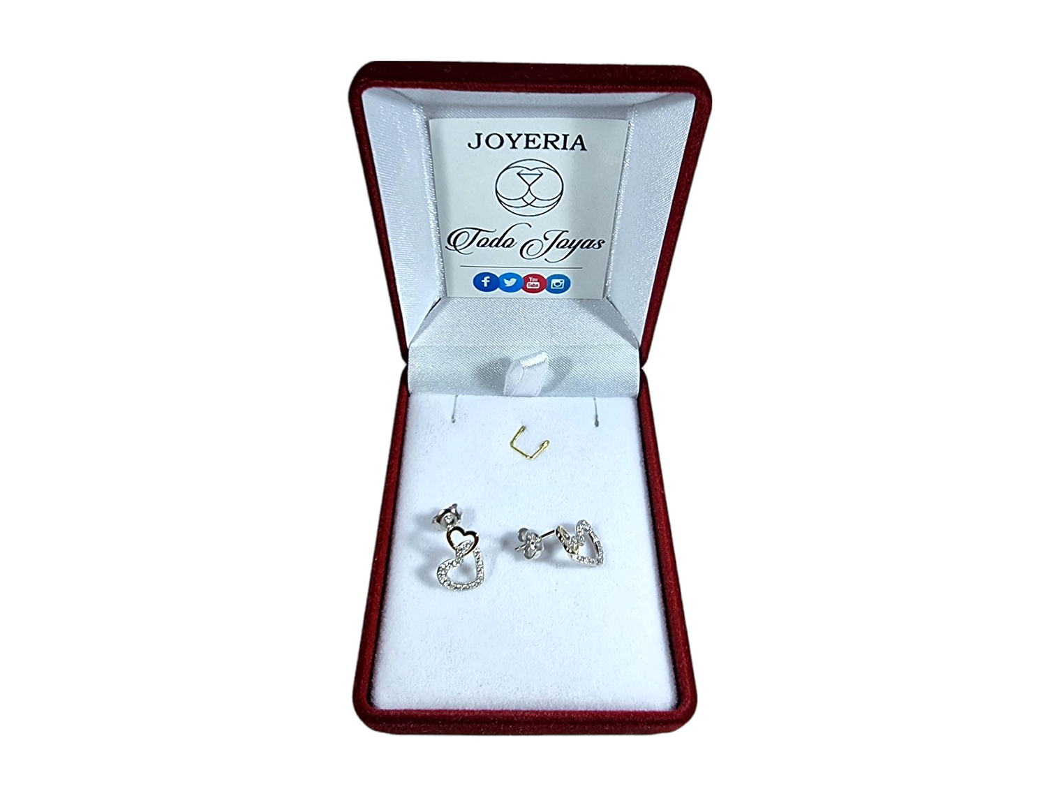 Aros Plata 925 Doble Corazon 2