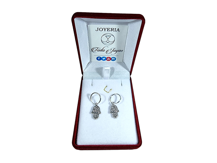 Aros Plata 925 Mano de Fatima 12mm 2