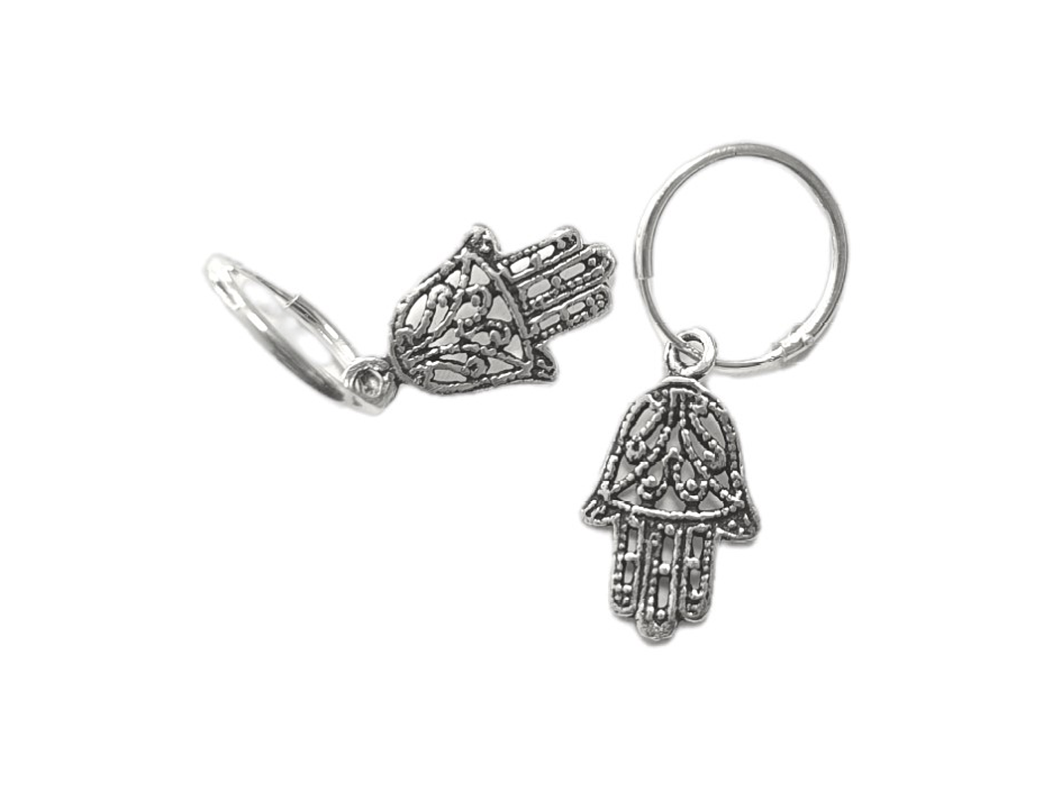 Aros Plata 925 Mano de Fatima 12mm 3