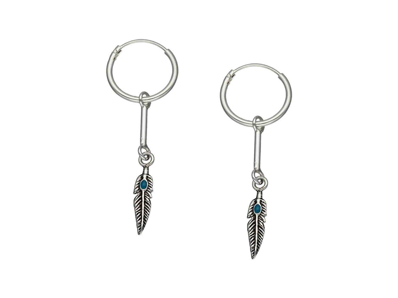 Aros Plata 925 Argolla Pluma 1